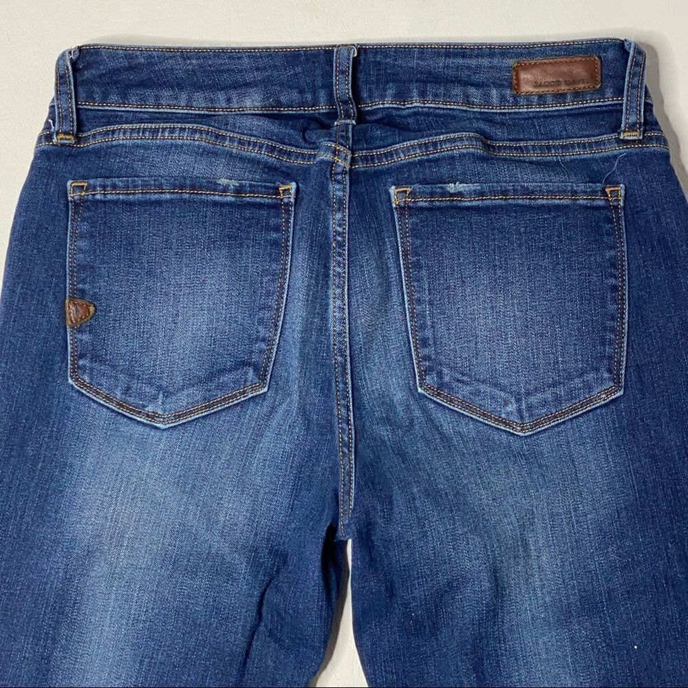 Jacob Davis | Factory Distressed Denim Mid Rose Straight Leg Jeans - Picture 5 of 7
